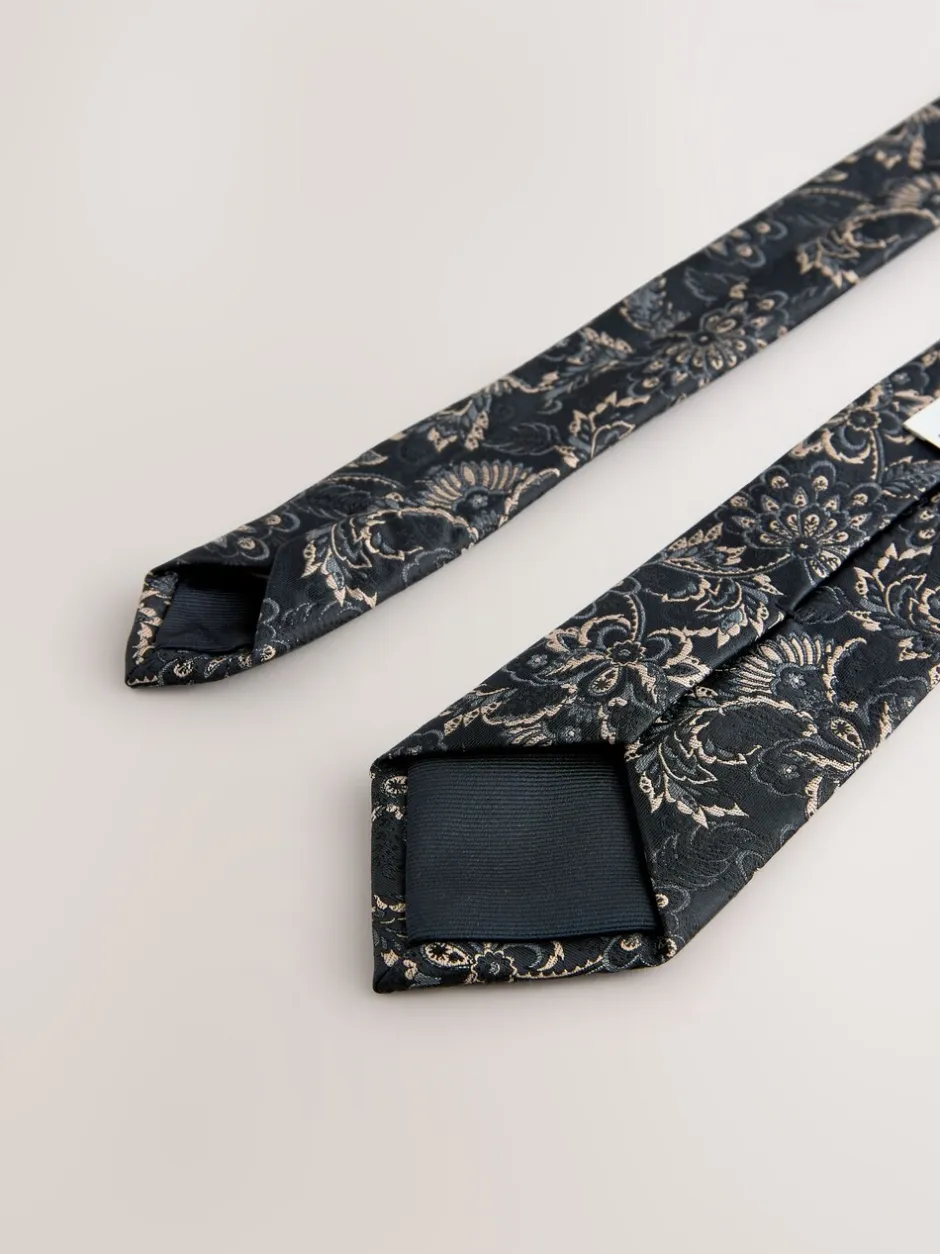 Stropdassen En Pochets*Next - Design stropdas en clip Zwart