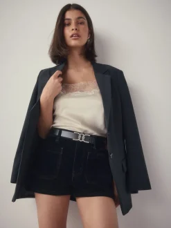 Ceintuurs|Next Zwart - Diamante Statement Buckle Regular Leather Belt
