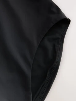 Badkleding|Next Zwart - Diepuitgesneden vormgevend buikcorrigerend badpak