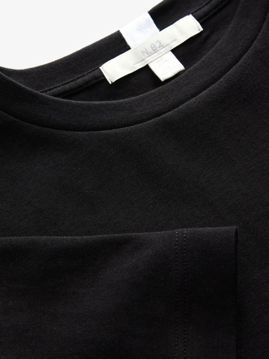 Tops En T-Shirts*Next Zwart - Dik T-shirt met ronde hals en korte mouwen