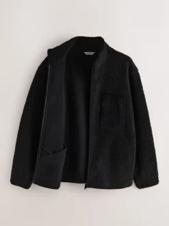 Jassen En Jacks|Sweaters En Hoody´S*Next - Doorritsbare funnel Borg Fleece Zwart