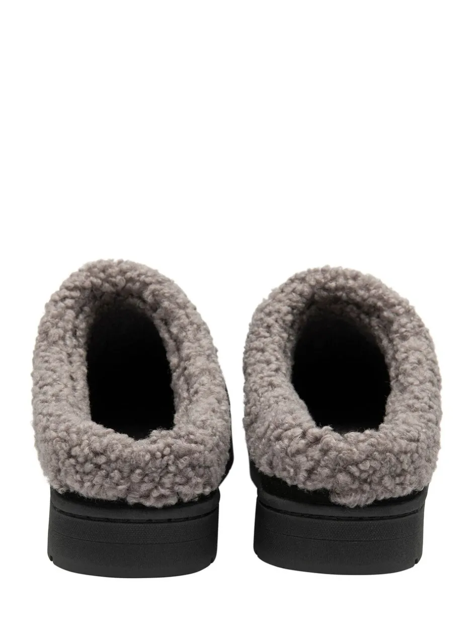 Pantoffels*Dunlop - Suede Mule Slippers Zwart