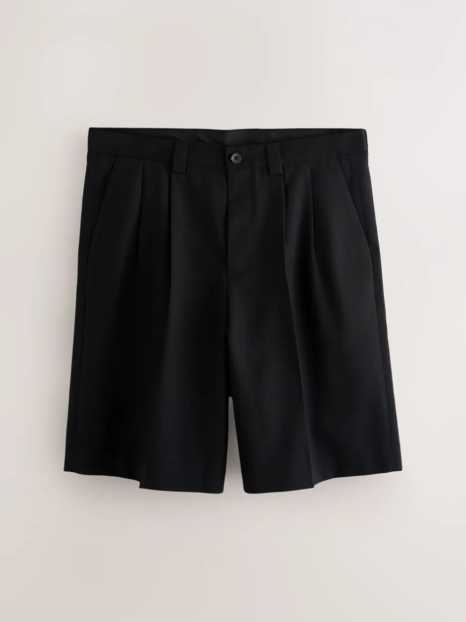 Shorts|Next Zwart - EDIT Baggy Fit Formal Shorts