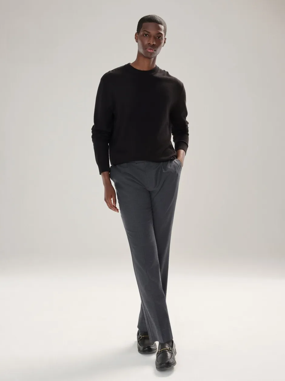 Gebreide Kleding|Next - Effen - Regular Fit Cotton Rich Crew Neck Jumper Zwart
