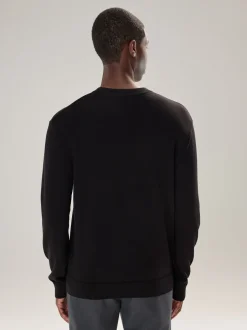 Gebreide Kleding|Next - Effen - Regular Fit Cotton Rich Crew Neck Jumper Zwart