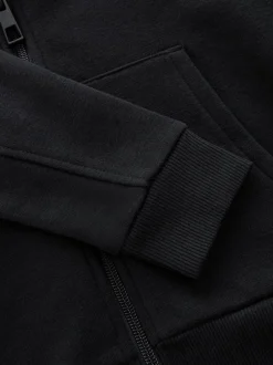 Schoolkleding|Sweaters En Hoody´S*Next Zwart - Effen hoodie met doorlopende rits (3-16 jr)