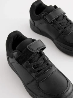 Sneakers|Sneakers*Next Zwart - Elastische vetersneakers voor school met 1 bandje