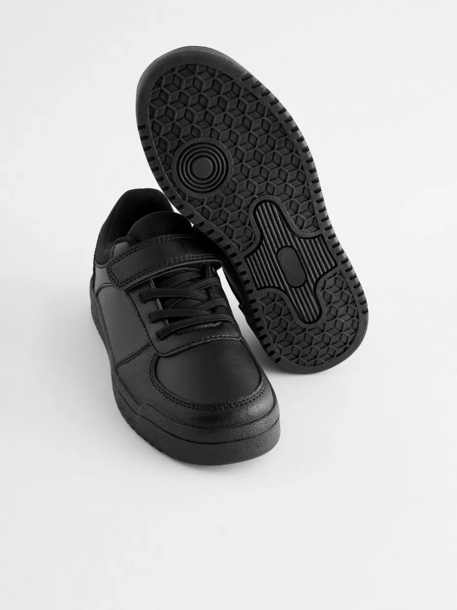 Sneakers|Sneakers*Next Zwart - Elastische vetersneakers voor school met 1 bandje