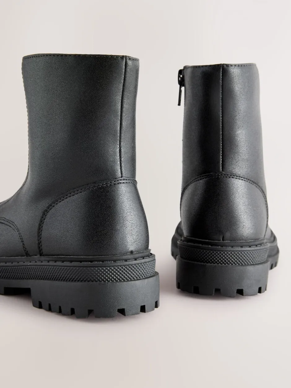 Boots|Next - Enkellaarzen met rits aan de voorkant Zwart
