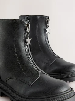 Boots|Next - Enkellaarzen met rits aan de voorkant Zwart