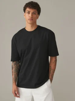 Loungewear*Next - Essential Cotton T-Shirts Relaxed Fit 5 Pack Zwart