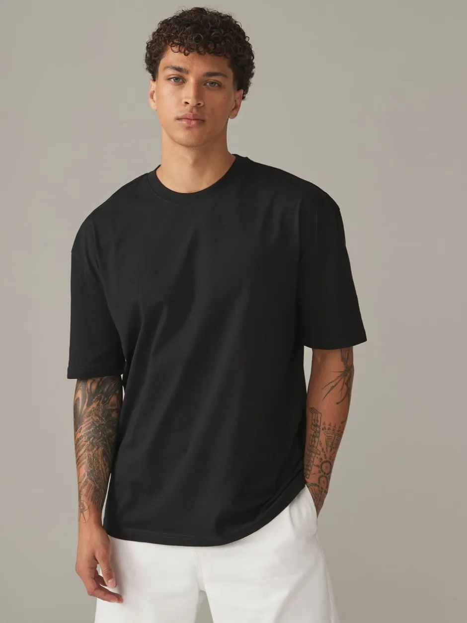 Loungewear*Next - Essential Cotton T-Shirts Relaxed Fit 5 Pack Zwart