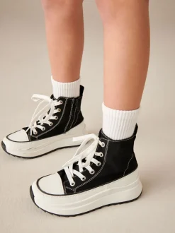 Sneakers*Next - Extra Chunky Lace-Up With Zip Trainers Zwart