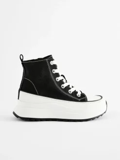 Sneakers*Next - Extra Chunky Lace-Up With Zip Trainers Zwart