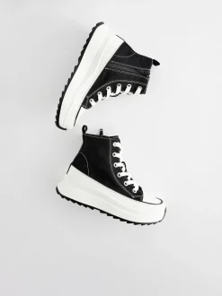 Sneakers*Next - Extra Chunky Lace-Up With Zip Trainers Zwart