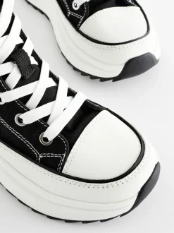 Sneakers*Next - Extra Chunky Lace-Up With Zip Trainers Zwart