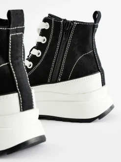 Sneakers*Next - Extra Chunky Lace-Up With Zip Trainers Zwart