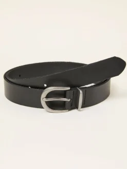 Ceintuurs|Fat Face - FatFace effen leren riem Zwart