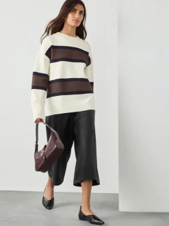 Broeken*Next - Faux Leather Jort Trousers Zwart
