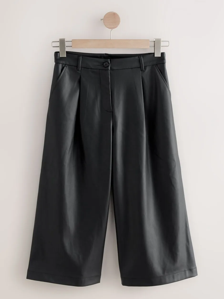 Broeken*Next - Faux Leather Jort Trousers Zwart