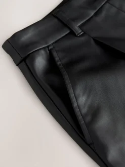 Broeken*Next - Faux Leather Jort Trousers Zwart