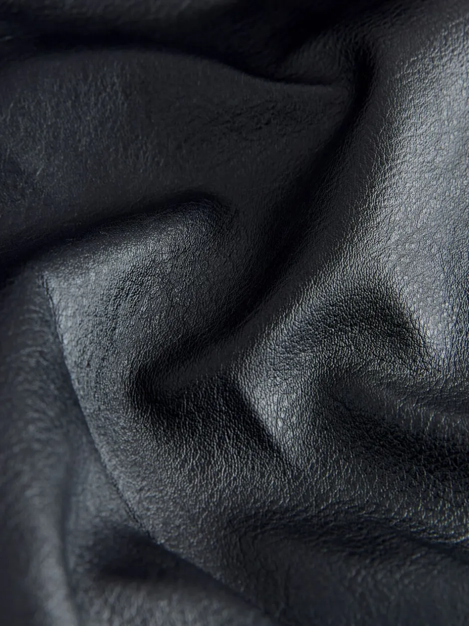 Rokken*Next - Faux Leather Midi Kilt Skirt Zwart