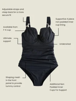 Badkleding*Next - F-K ondersteunend badpak met beugel Zwart