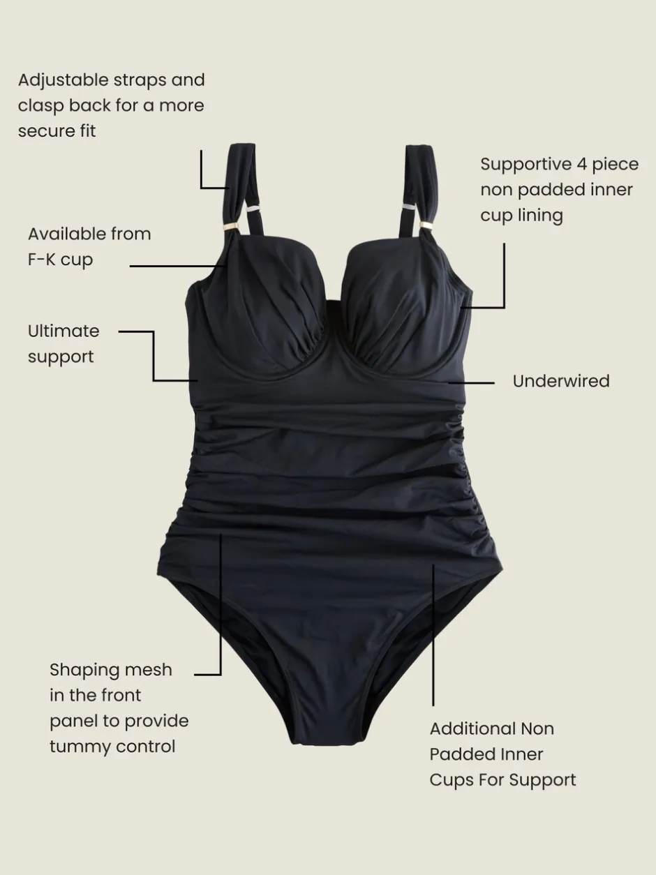 Badkleding*Next - F-K ondersteunend badpak met beugel Zwart