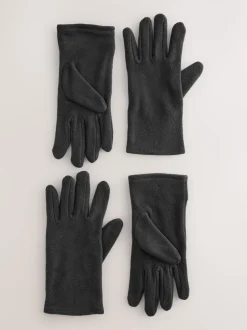 Mutsen, Handschoenen En Sjaals|Next - Fleece Gloves 2 Pack Zwart