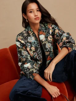Gelegenheidskleding|Jassen En Jacks*Next - Floral Jacquard Bomber Jacket Zwart