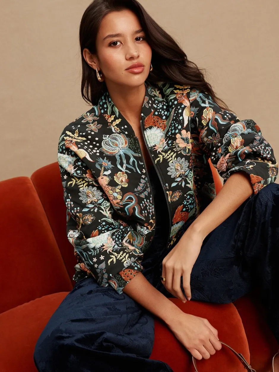 Gelegenheidskleding|Jassen En Jacks*Next - Floral Jacquard Bomber Jacket Zwart