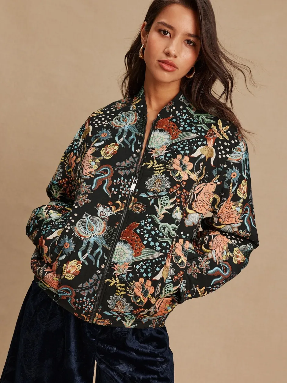 Gelegenheidskleding|Jassen En Jacks*Next - Floral Jacquard Bomber Jacket Zwart