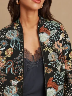 Gelegenheidskleding|Jassen En Jacks*Next - Floral Jacquard Bomber Jacket Zwart