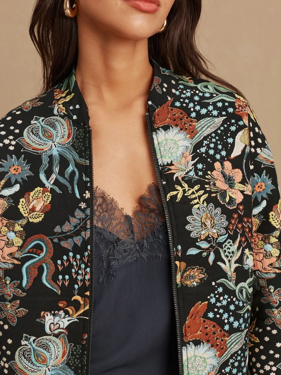 Gelegenheidskleding|Jassen En Jacks*Next - Floral Jacquard Bomber Jacket Zwart