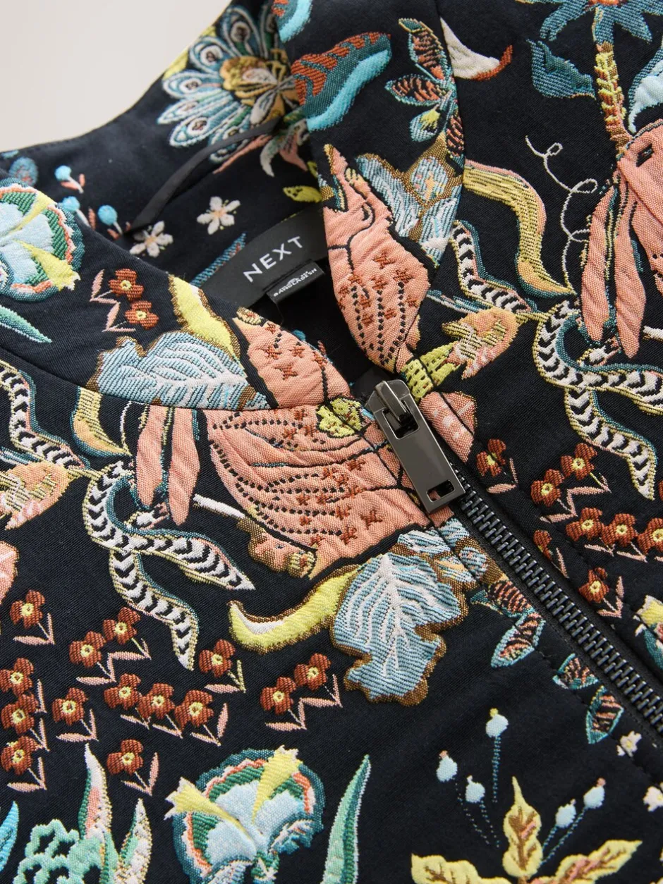 Gelegenheidskleding|Jassen En Jacks*Next - Floral Jacquard Bomber Jacket Zwart