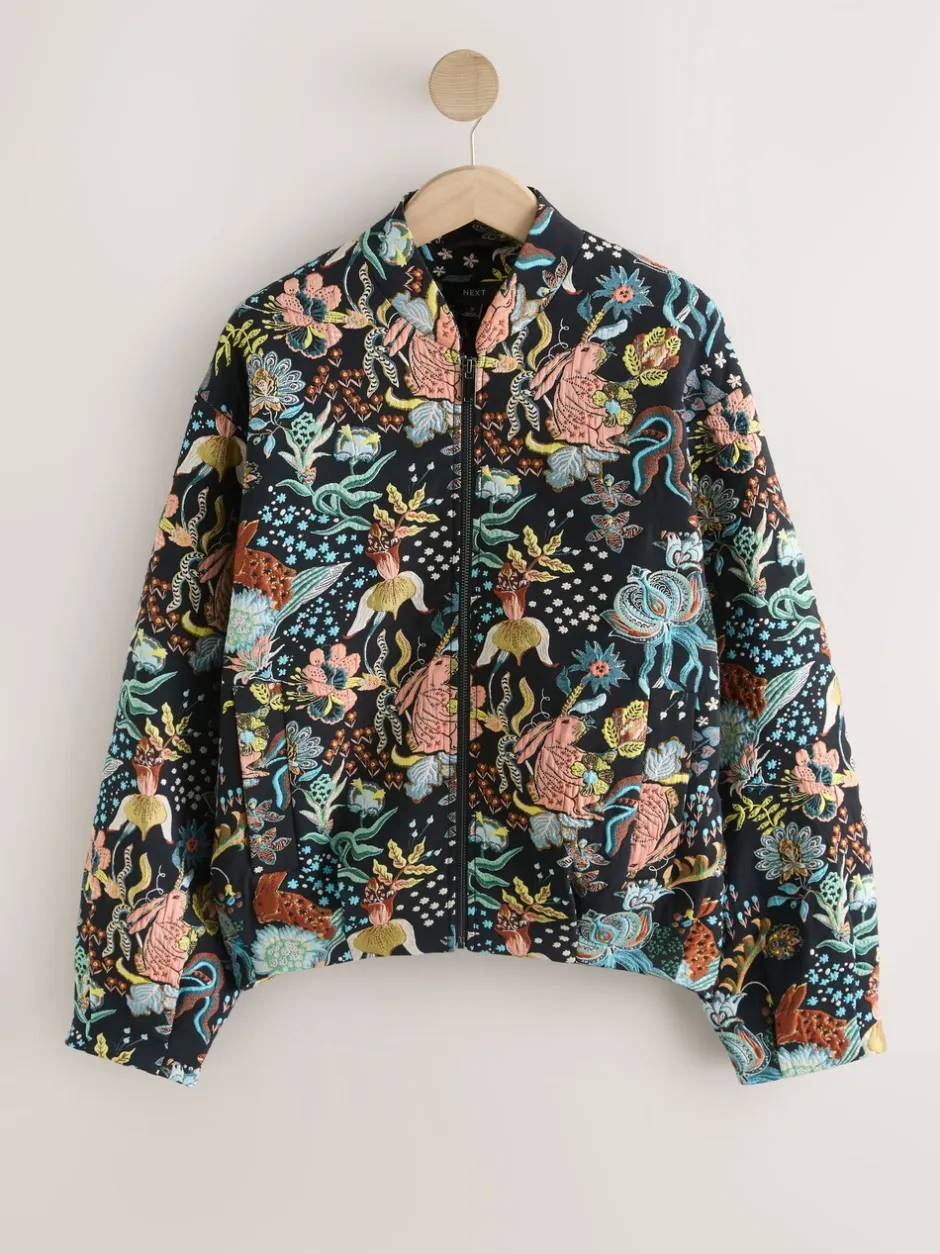 Gelegenheidskleding|Jassen En Jacks*Next - Floral Jacquard Bomber Jacket Zwart
