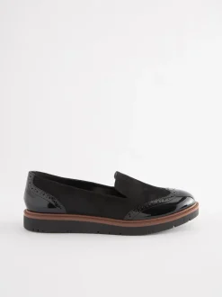 Lage Schoenen|Next Zwart - Forever Comfort® - Loafers met brogue-details en dikke zool