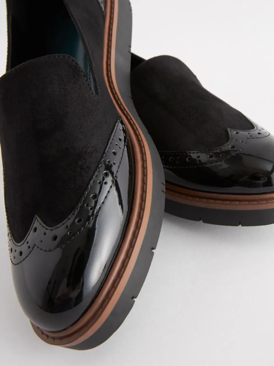 Lage Schoenen|Next Zwart - Forever Comfort® - Loafers met brogue-details en dikke zool