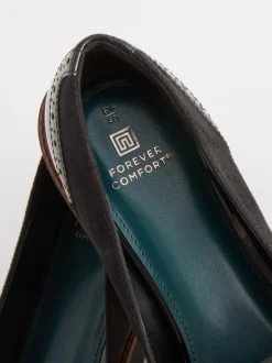 Lage Schoenen|Next Zwart - Forever Comfort® - Loafers met brogue-details en dikke zool