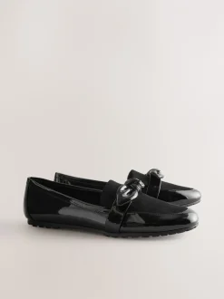 Lage Schoenen|Next Zwart - Forever Comfort® Bow Round Toe Loafers