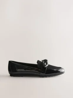 Lage Schoenen|Next Zwart - Forever Comfort® Bow Round Toe Loafers