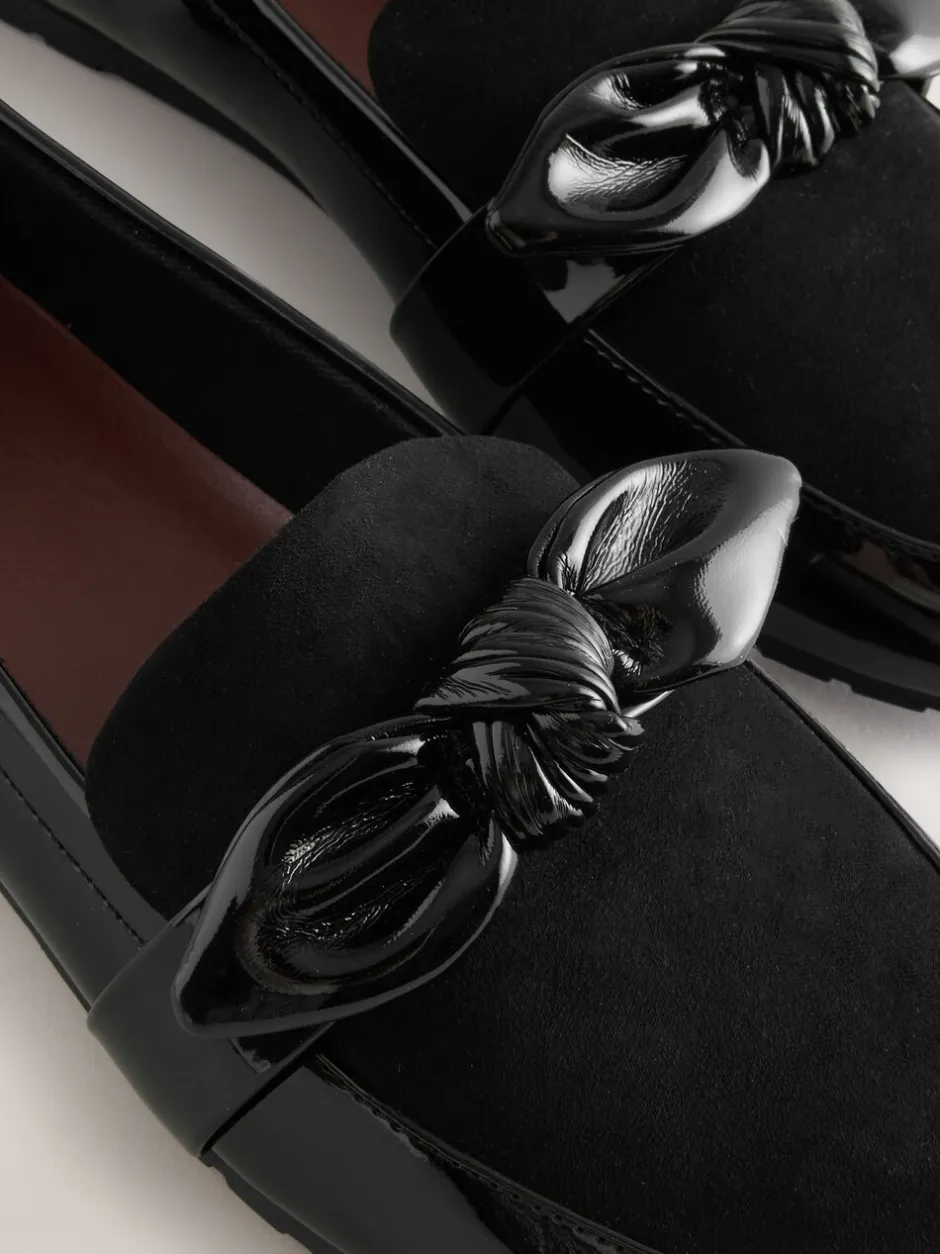 Lage Schoenen|Next Zwart - Forever Comfort® Bow Round Toe Loafers