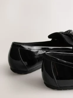 Lage Schoenen|Next Zwart - Forever Comfort® Bow Round Toe Loafers
