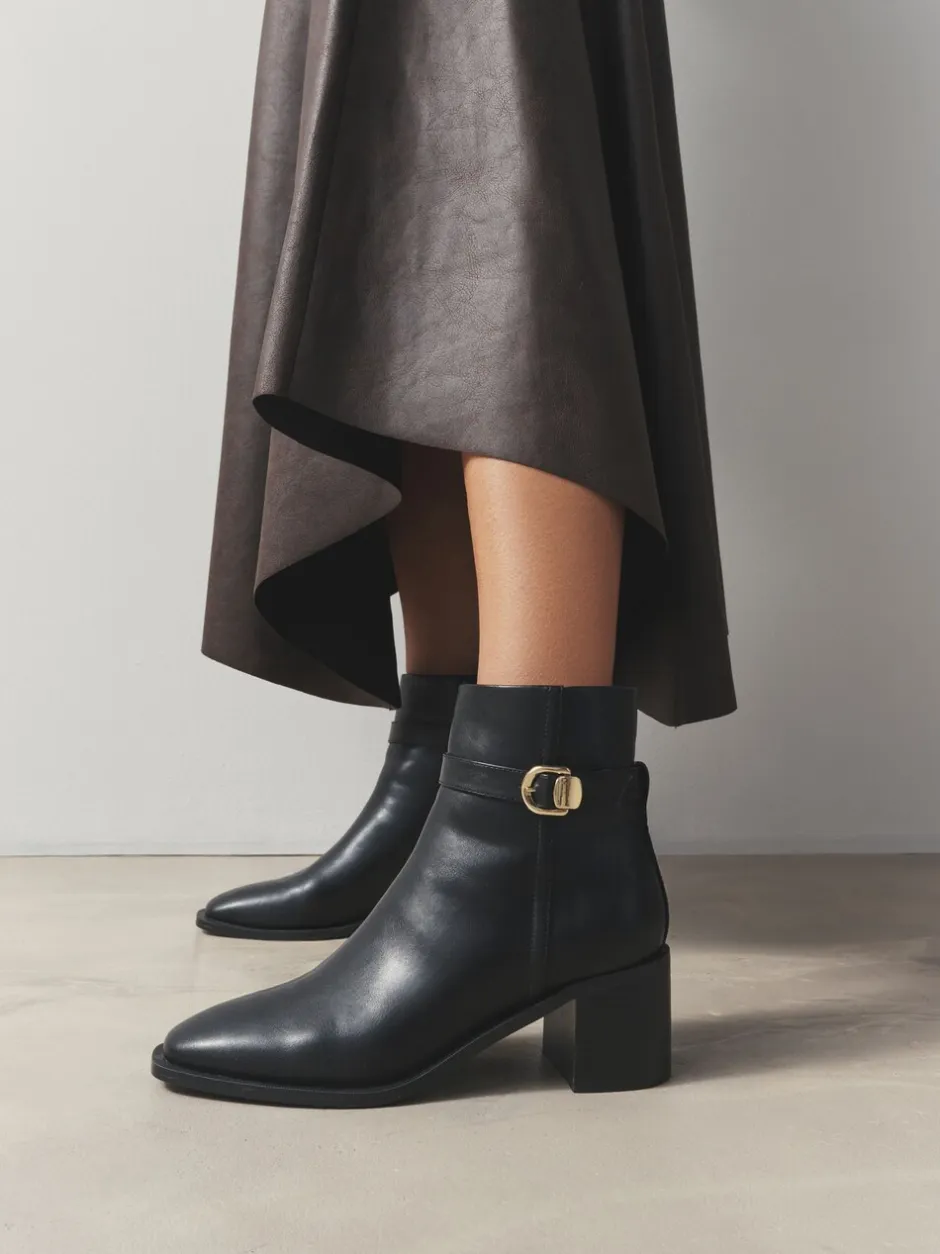 Boots|Next Zwart - Forever Comfort® Buckle Trim Block Heel Ankle Boots