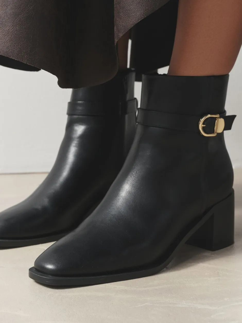 Boots|Next Zwart - Forever Comfort® Buckle Trim Block Heel Ankle Boots