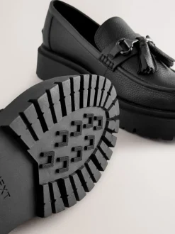 Lage Schoenen|Next - Forever Comfort Chunky Platform Tassel Loafers Zwart