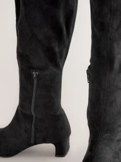 Ruimvallend En Extraruimvallend|Boots*Next Zwart - Forever Comfort® kniehoge soklaarzen met afgeronde spitse neus