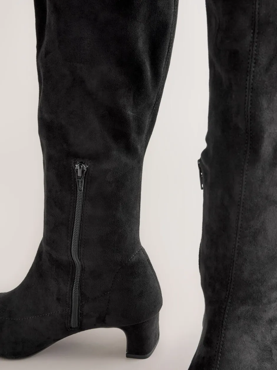 Ruimvallend En Extraruimvallend|Boots*Next Zwart - Forever Comfort® kniehoge soklaarzen met afgeronde spitse neus