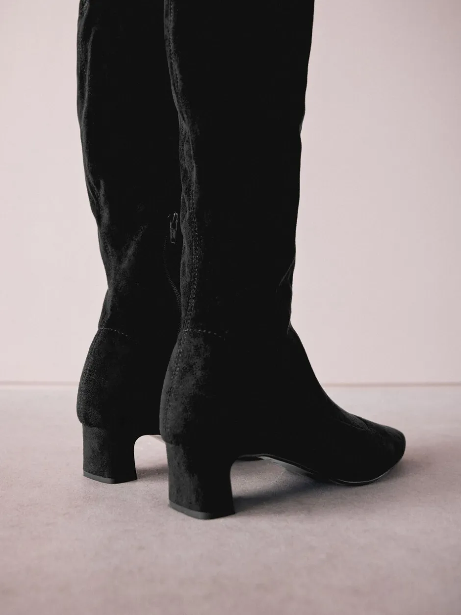 Ruimvallend En Extraruimvallend|Boots*Next Zwart - Forever Comfort® kniehoge soklaarzen met afgeronde spitse neus
