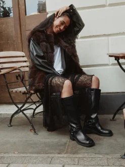 Boots|Next - Forever Comfort® Knee High Biker Boots Zwart